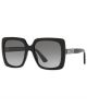 Gucci Gg0418S001 54 Woman Acetate Rectangular Square Blackblackgrey Nb