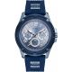 Guess Multi-function Stainless Steel watch with Silicone band in Mens Blue For Him with a 46MM case diameter and model number GW0051G4