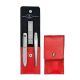 Zwilling Calf Leather Pocket Manicure Set - Red 3 Pcs
